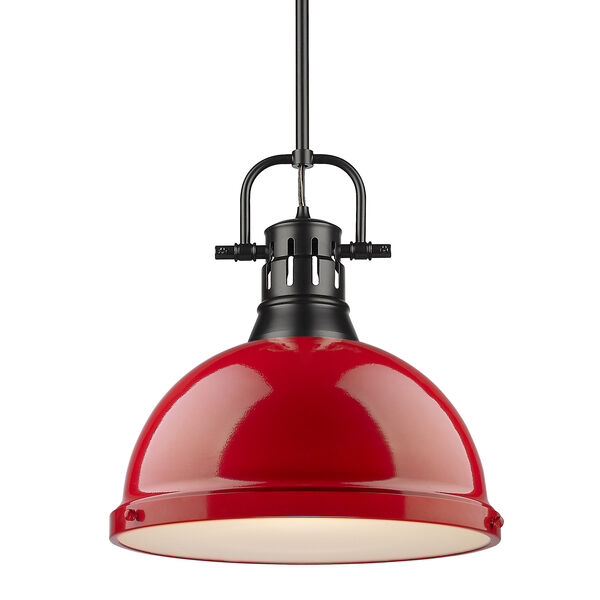 Duncan Black and Red 14-Inch One-Light Pendant, image 1